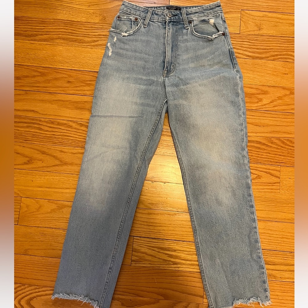 High Rise Ankle Straight Jeans